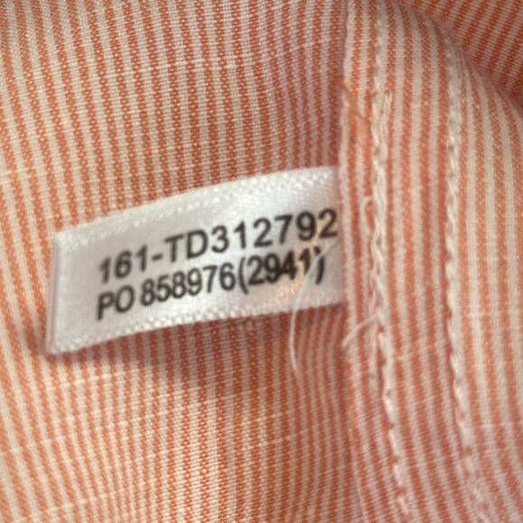 Tommy Bahama Jeans Island Crafted Red Striped Linen Blend Button Down Shirt M - Picture 9 of 10